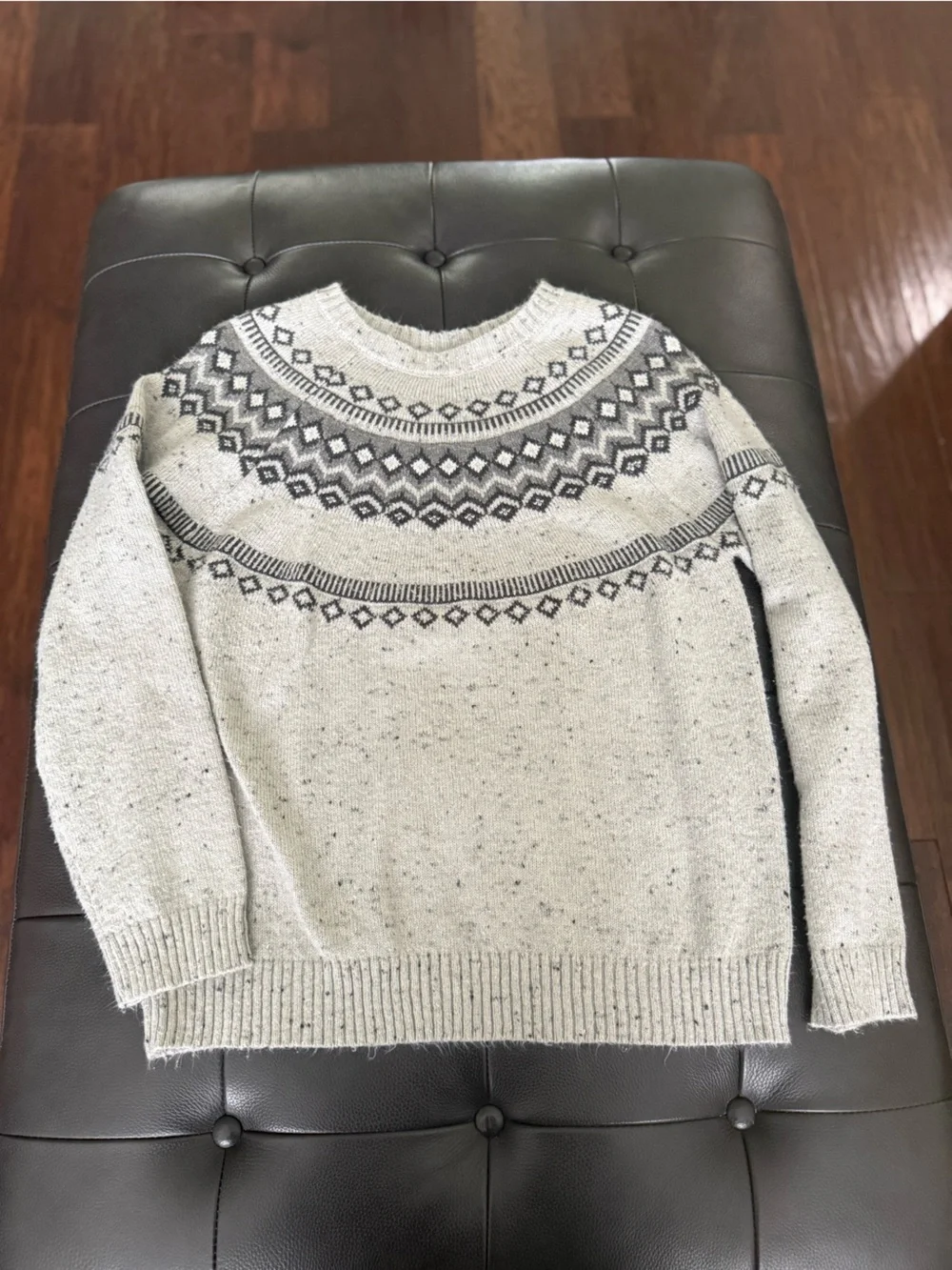 Weatherproof Vintage Gray Fair Isle Crewneck Sweater